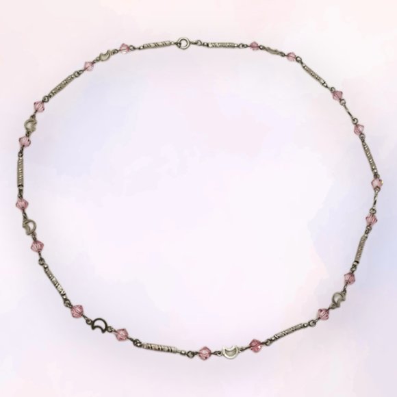 Vintage sterling silver and swarovski crystal choker - Picture 2 of 4